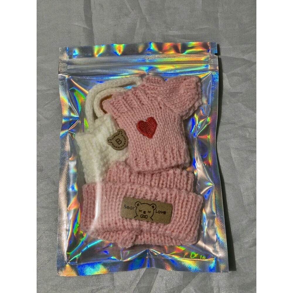 Clothes for Dolls, Handcrafted Crochet 3-Piece Set for 17cm Doll, Stylish Kni...